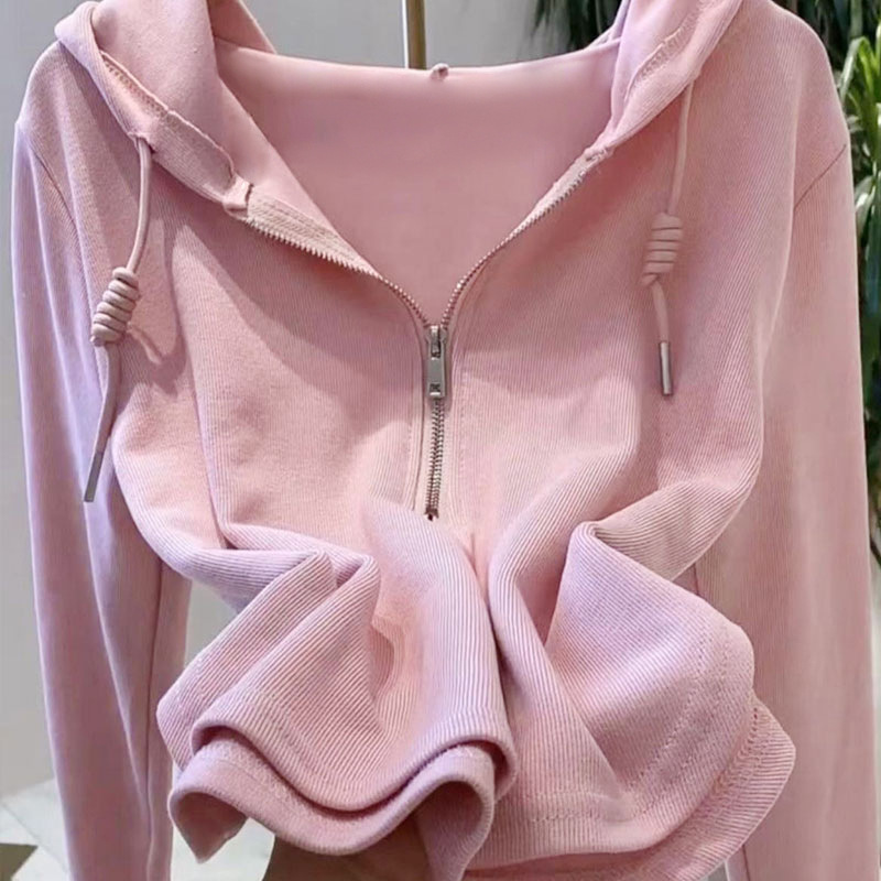 Autumn 2025 New Irregular Solid Color Hooded Sweatshirt for Women, Stylish Long-Sleeve T-Shirt, Women's Base Shirt Top, Trendy on Instagram