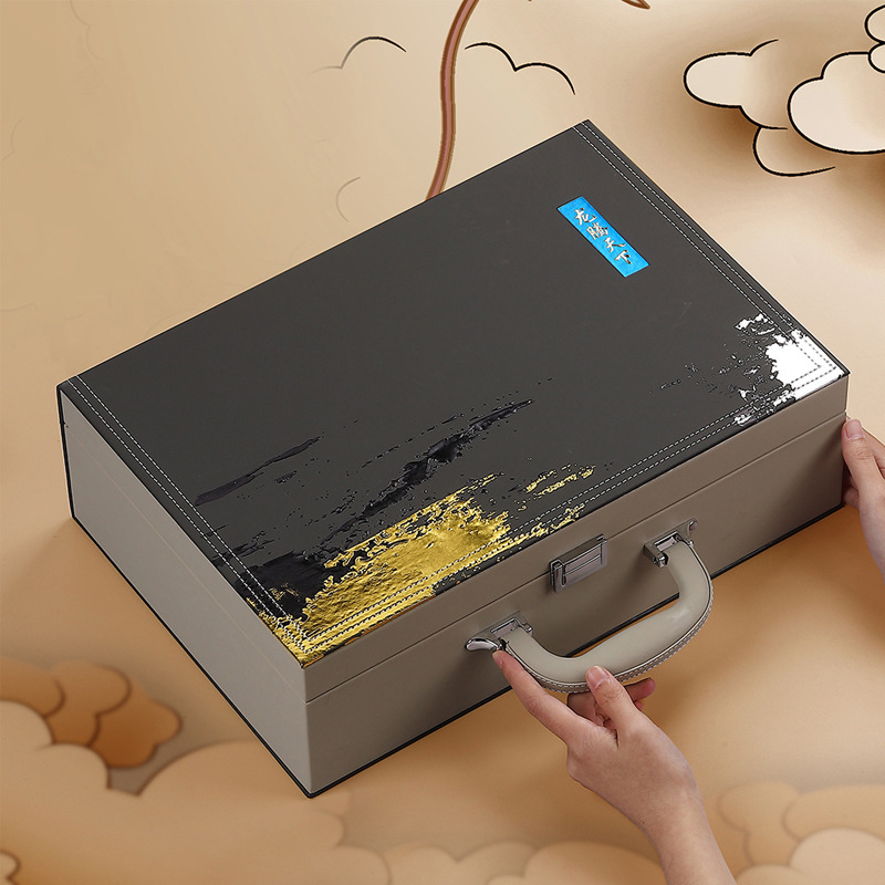 Longnian de alto grado de grasa oveja Jade juego de té liso traje de caja de regalo de cerámica de Su juego de moda Nacional juego de té de Kung Fu