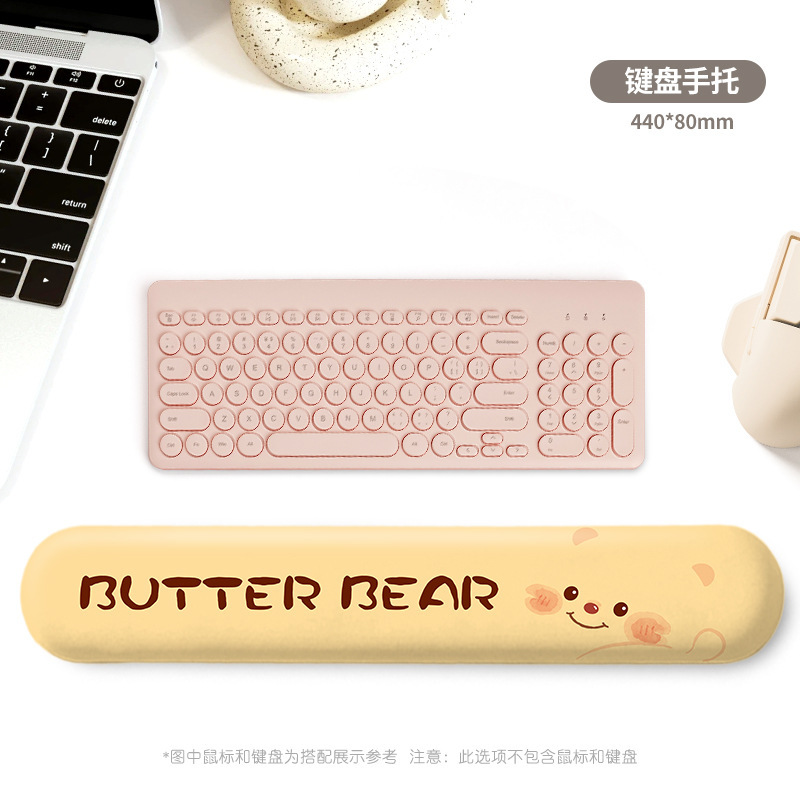 新しいクママウスパッドかわいい女の子リストパッドデスクパッドポータブルコンピュータオフィスデスク滑り止めリストパッド|undefined