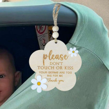E 74695 Wooden baby warning sign ľ��Ӥ����ʾ���ƿ羳��