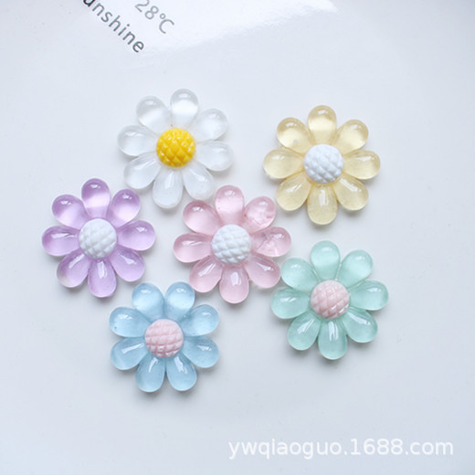 Transparent daisy sunflower diy resin accessories mobile phone case hairpin hair accessories earrings storage box handmade materials