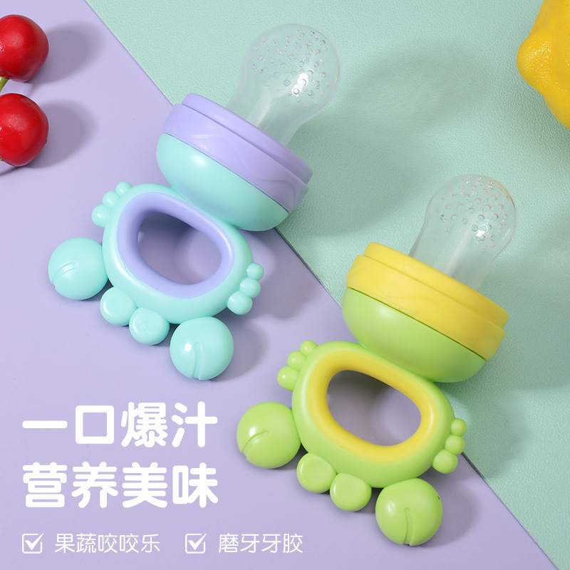Bebé mordido y mordido le goma de dente nutrición fruta y verdura alimentador suplementario pacificador pezón cangrejo fruta y verdura alimentador suplementario para bebés