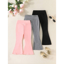 A 16229 Girl knit rib flared pants Ůͯ��֯�������ȿ�