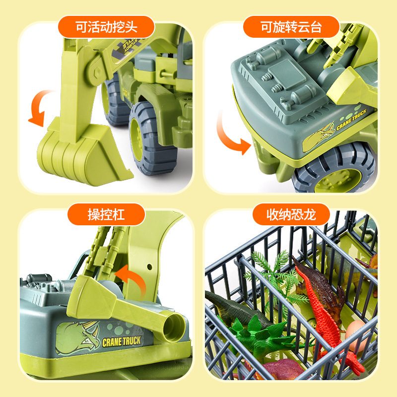 Juego de vehículos de dinosaurio con inercia para niños