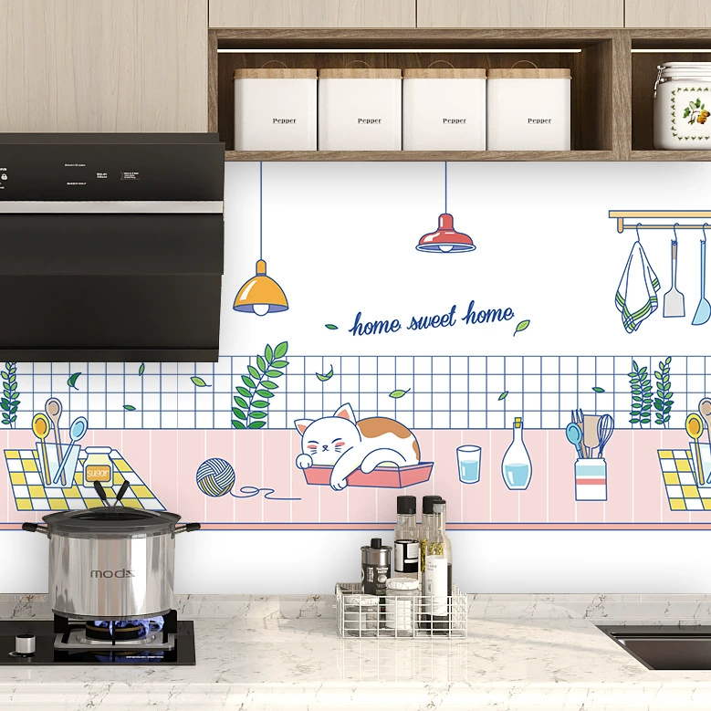 Обои шкаф плита обои термостойкие водостойкие лампы черная наклейка утолщенная самоклеящаяся столешница из алюминиевой фольги кухонная маслостойкая наклейка