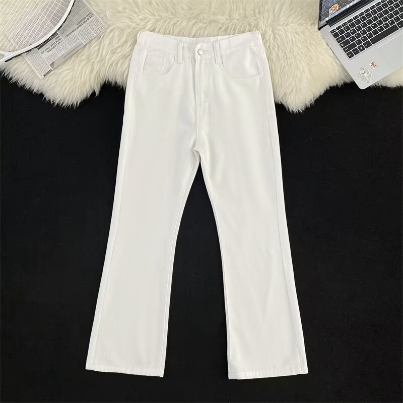 White Washed Distressed Jeans Loose Straight Leg Casual Wide Leg Trousers American Street Style Trendy Workwear mid Waist Blue_mkmklike.com