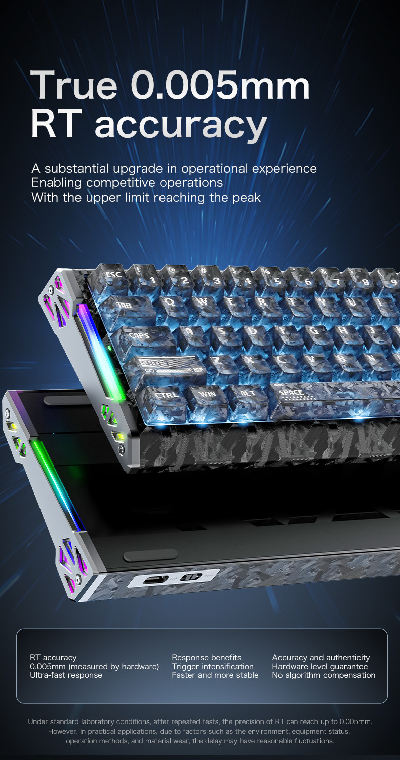 Clavier gaming mécanique attack shark r68he à axes magnétiques_voghion.com