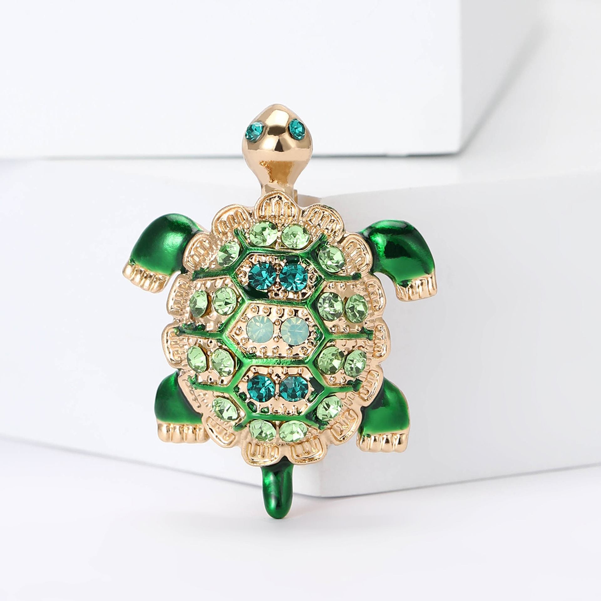 Alloy Material Tortoise Pattern Cute Retro Pin Tortoise Alloy Rhinestones Women's Brooches