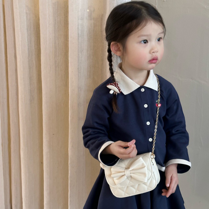 Moda coreana Lingerie niñas bolso de hombro dulce arco mini bolso de bebé nuevo bolso de cadenas para niños