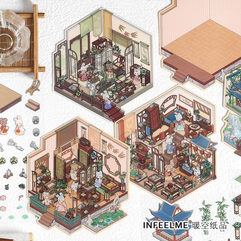 Infeel.Me серия Yashe Xiaozhu 3D трёхмерные ландшафтные наклейки милые DIY ручной работы микродекоративная сцена