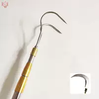 Съемник травы с тремя когтями и шестом, грабли для ловли водных растений, телескопическая штанга, крючок для отверстий в траве, длинная дикая штанга, сбор травы и рыбалка.