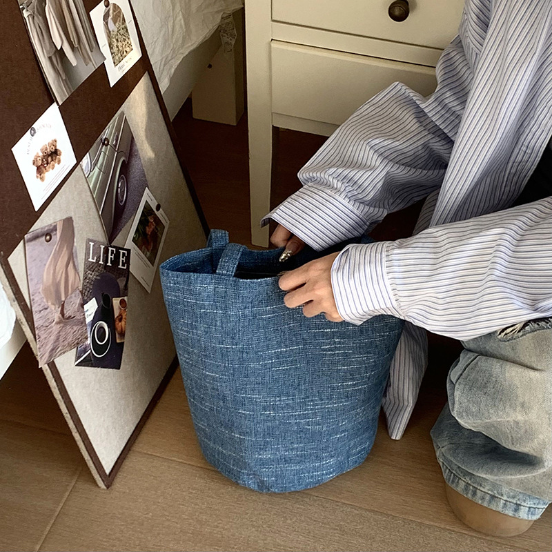 Bolso de mujer nuevo cubo de hombro material de lana versátil textura de ocio bolso de mano de viaje bolsa de tela de gran capacidad mochila