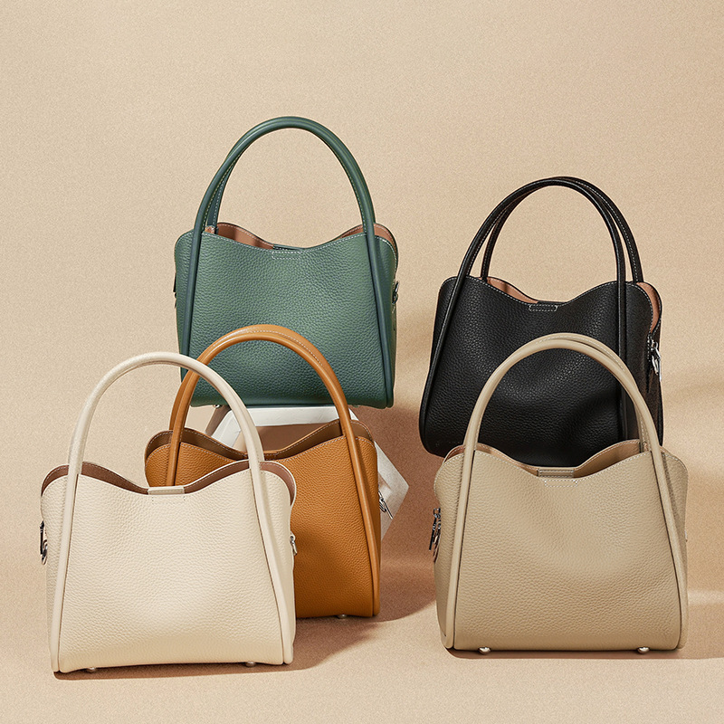 Dames bucket tas - stijlvolle schoudertas van echt leer_voghion.com