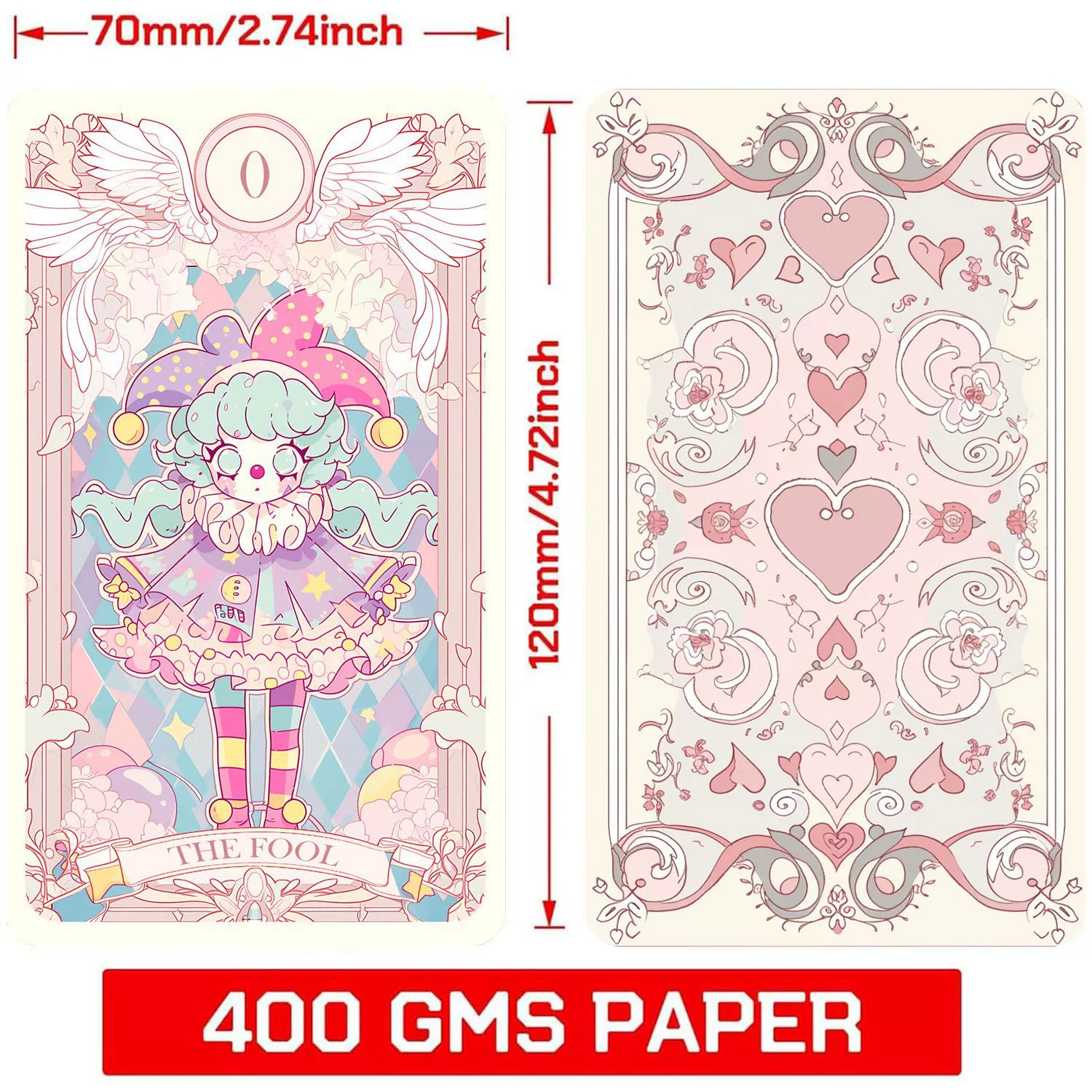 Таро (Pastel Arcana) английская версия — мягкие розовые иллюстрированные карты в подарочной коробке