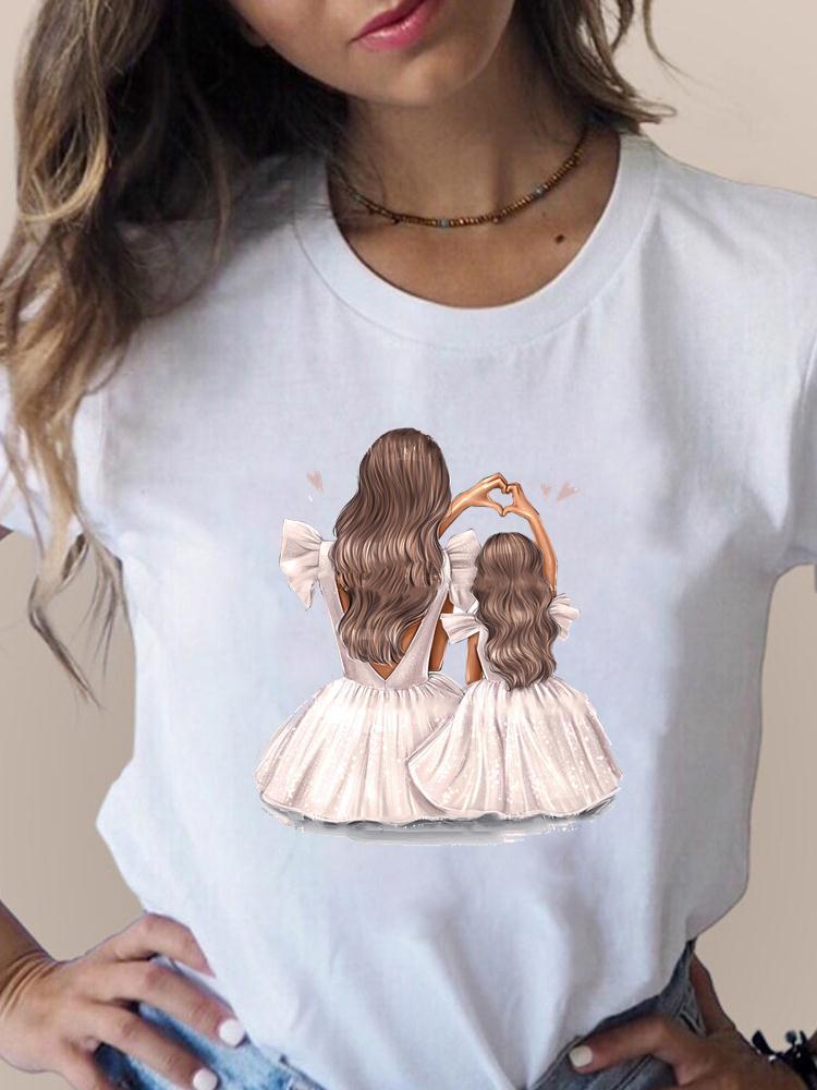 Mujeres Camiseta De Manga Corta Manga Corta Camisetas Impresión Moda Mamá Impresión display picture 1