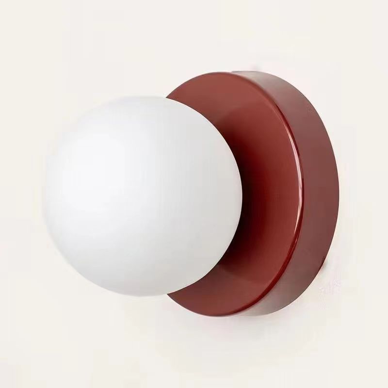 lámpara de pared esférica de vidrio medieval moderna minimalista lámpara de pared de fondo de dormitorio escalera nórdica minimalista pasillo lámpara de pasillo