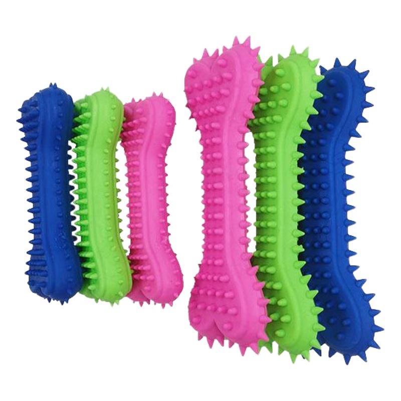 Suministro directo de fábrica PET TPR juguete amor hueso molar dientes limpieza perro suave caucho juguete PET suministros al por mayor