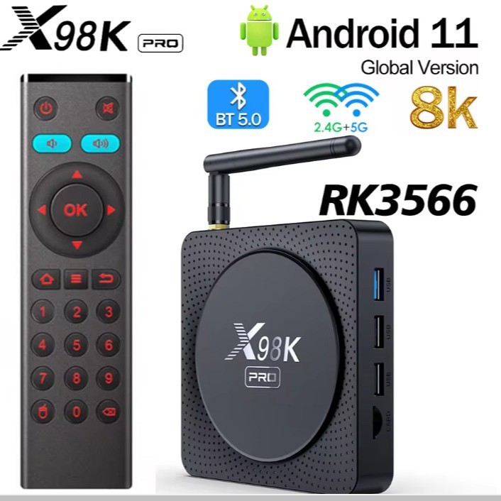 X98K Pro Android 11 4G32G Rk3566 Tv Box Set-Top Box 1000m Bt 5g Wif