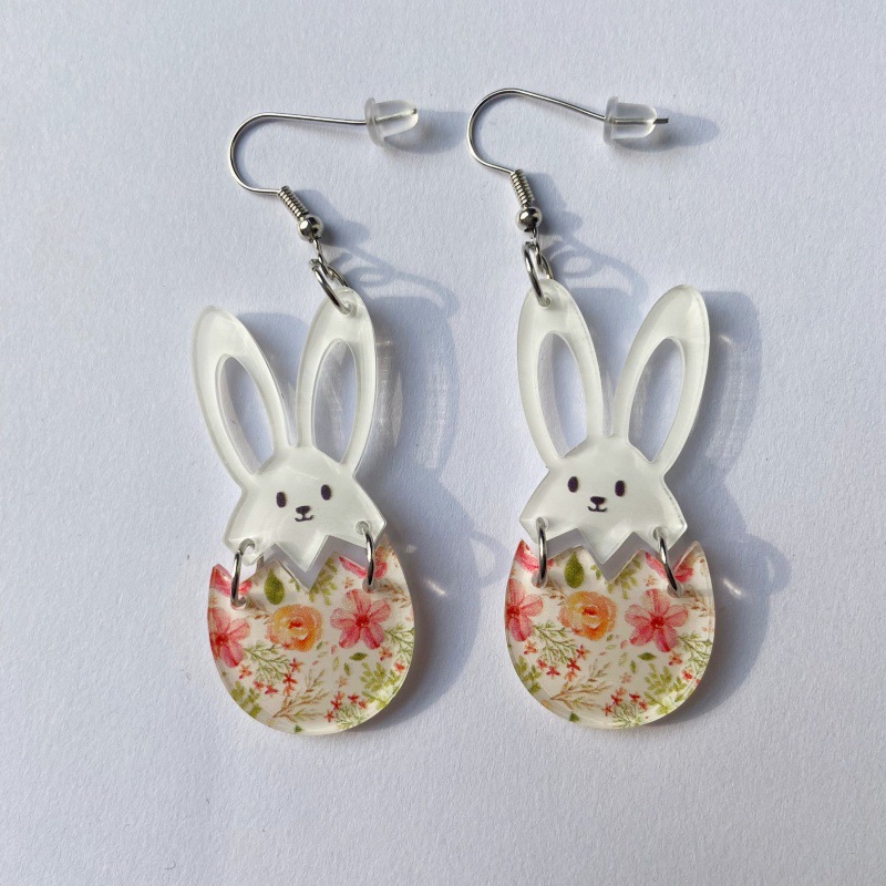 Drop Earrings Classification 1 Pair Quantity 1 Pair Cute Rabbit Arylic Drop Earrings