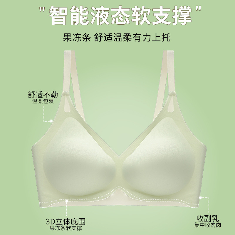 日系无痕小胸聚拢内衣彩虹无钢圈大胸显小调整型舒适文胸透气轻盈|undefined