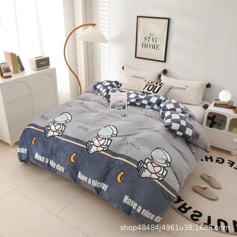 Flange edredón más edredón cubierta doble una sola pieza de lana de coral de doble cara de lana de invierno