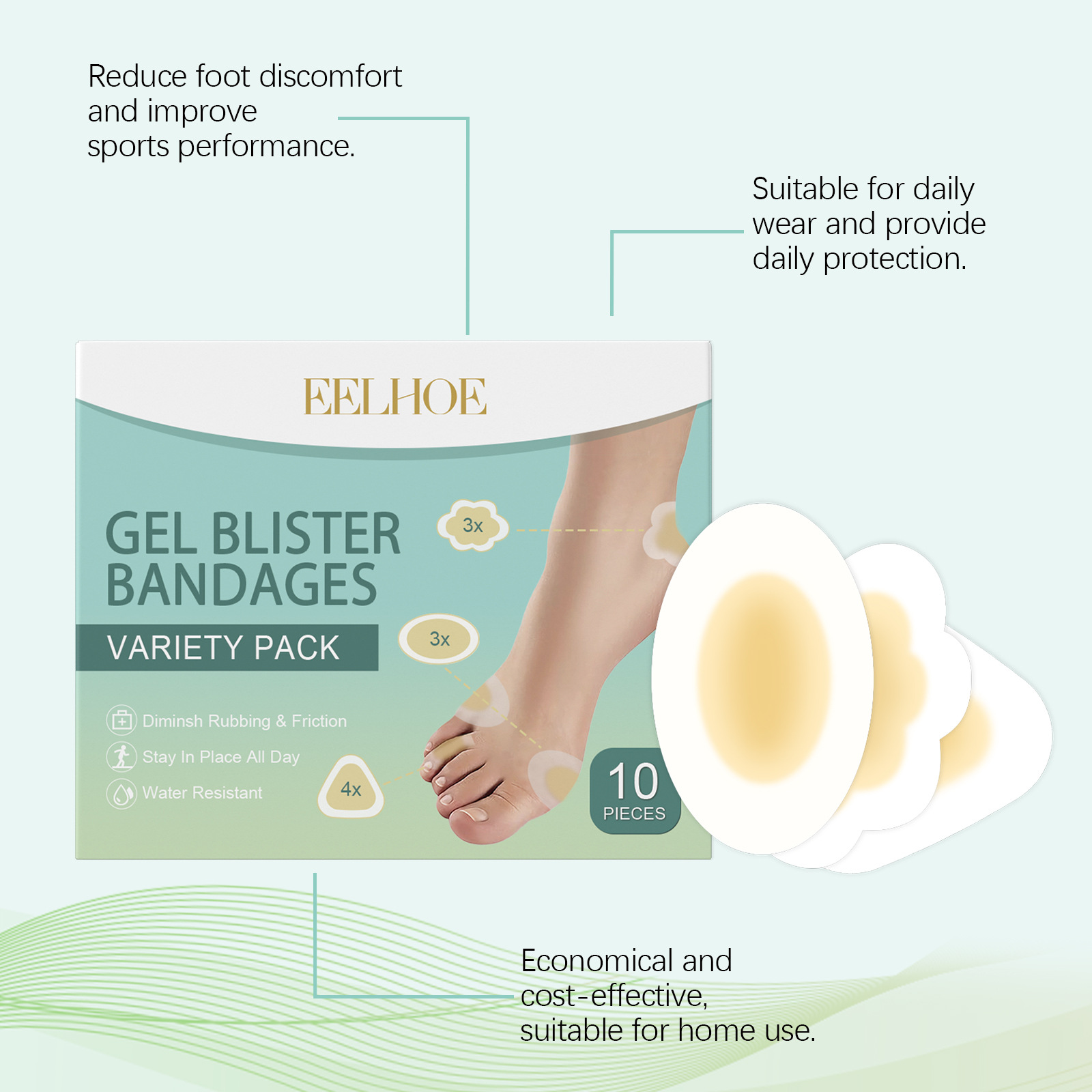 EELHOE blister bandage, foot breathable, light, dry, portable, comfortable and stable foot skin care bandage_voghion.com