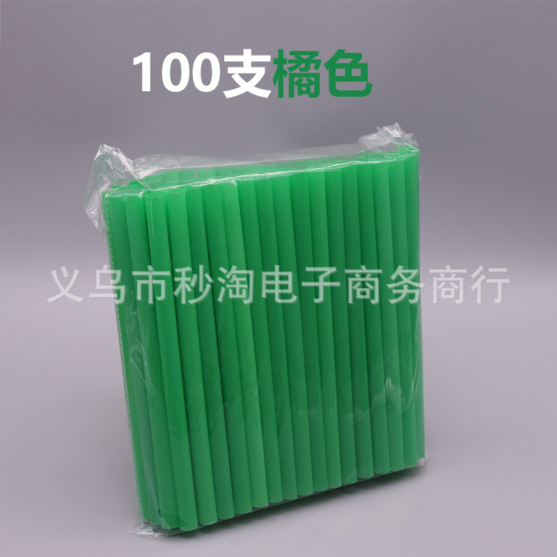 Punto de color desechable paja plana perla leche té paja gruesa hecha a mano diy11 * 210mm tubo recto de plástico