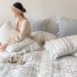 梦境氛围感︱温柔韩系刺绣工艺全棉水洗棉四件套纯棉法式花边床品