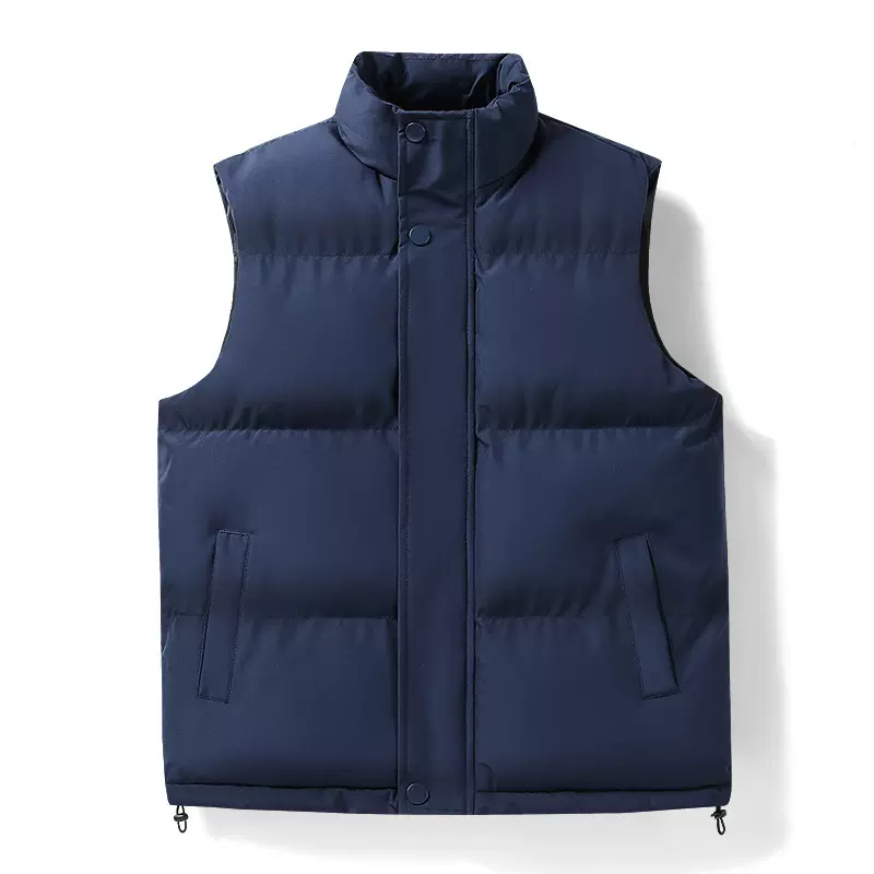 男式马甲2024秋冬季加厚羽绒棉坎肩休闲立领大码棉服外套8XL跨境