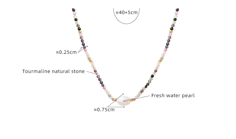 Elegant Geometric Natural Stone Pearl Titanium Steel Necklace 1 Piece display picture 1
