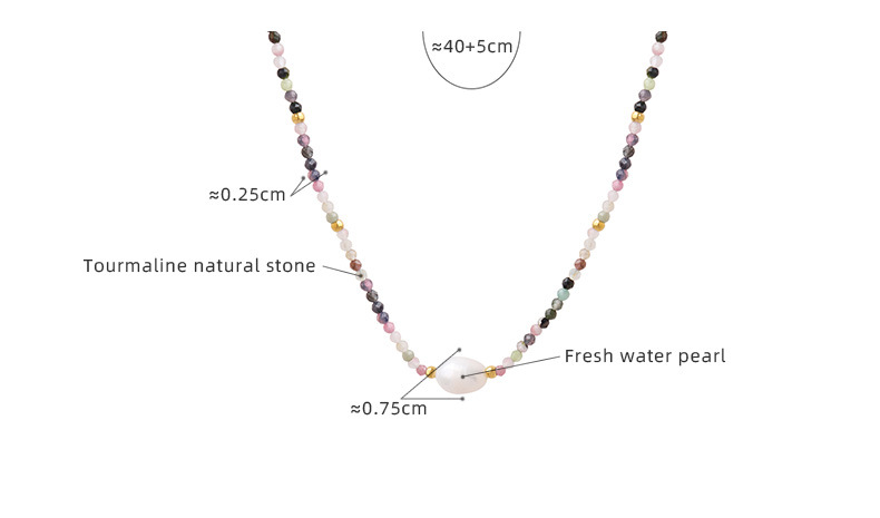 Elegant Geometric natural stone Pearl Titanium Steel Necklace 1 Piece