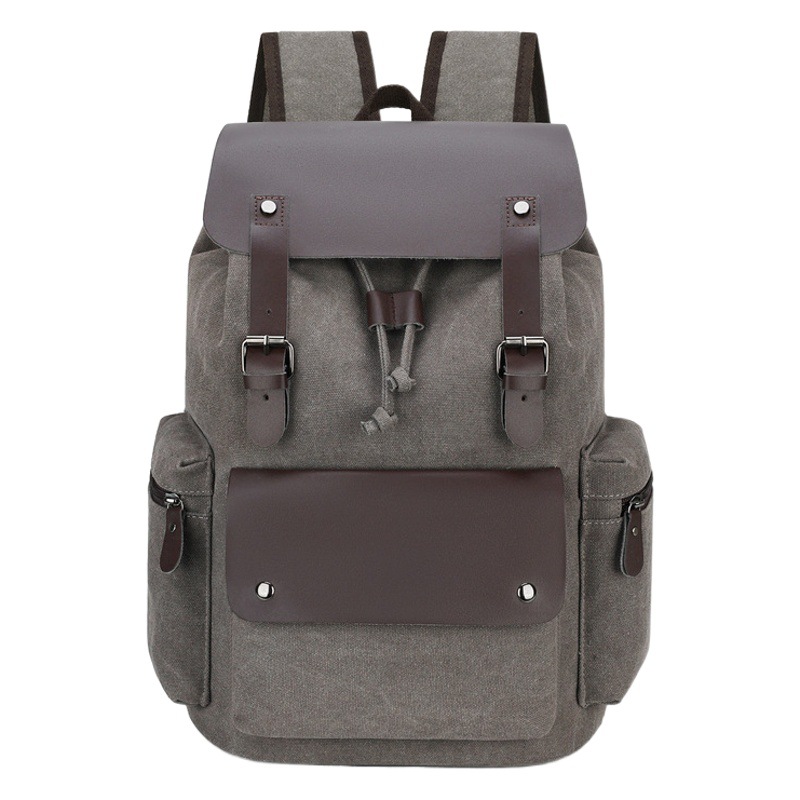 Europa y América transfronteriza hombres bolsa de lona de la moda retro resistente al desgaste bolso de la computadora de gran capacidad ins estilo coreano mochila de los hombres