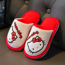 儿童三丽鸥棉拖鞋KT猫秋冬2025女童宝宝幼儿鞋保暖室内外穿包头鞋