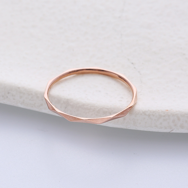 Wholesale Jewelry Simple Style Solid Color 304 Stainless Steel No Inlaid 18K Gold Plated Rose Gold Plated Plating Stainless Steel Rings display picture 2