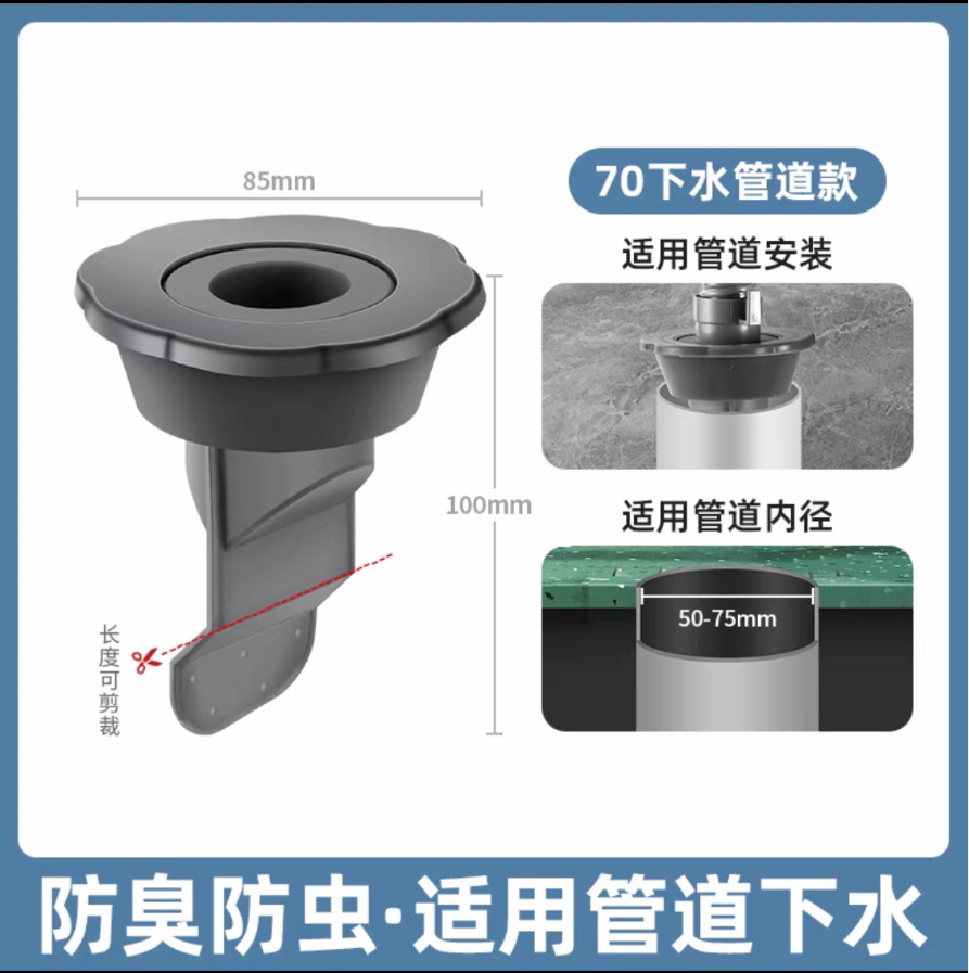 Desagüe en el piso desodorante núcleo de silicona baño Baño lavadora tubería de alcantarillado cubierta redonda núcleo interior