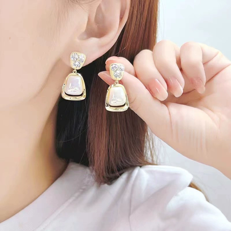 Серьги из жемчуга, модная high quality серебряная игла, коллекция 2023, стиль лёгкой роскоши