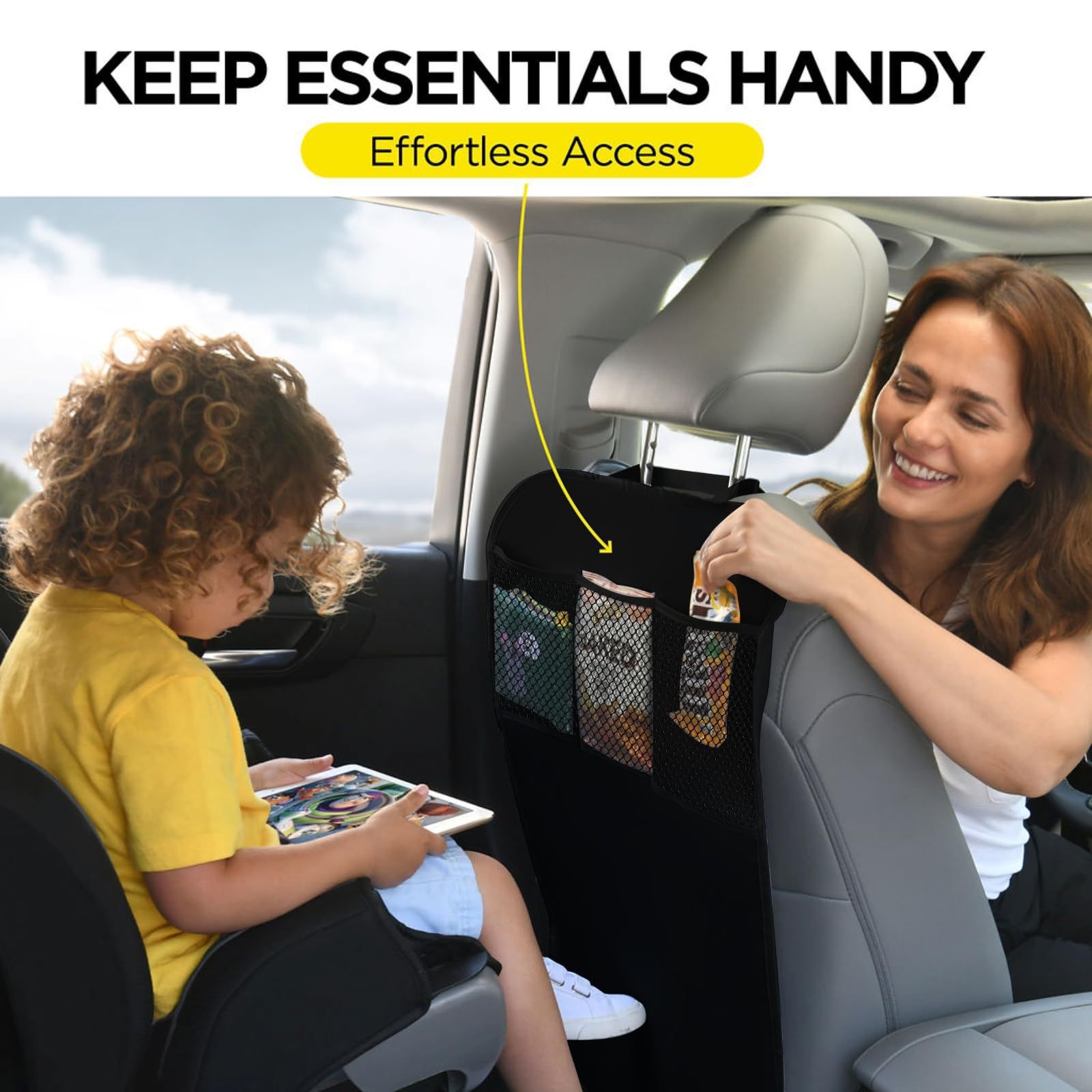 Car Seat Back Storage Bag, Car Seat Anti-Dirt Protective Pad, Car Storage Bag, Car Back Seat Anti-Kick Pad for Children