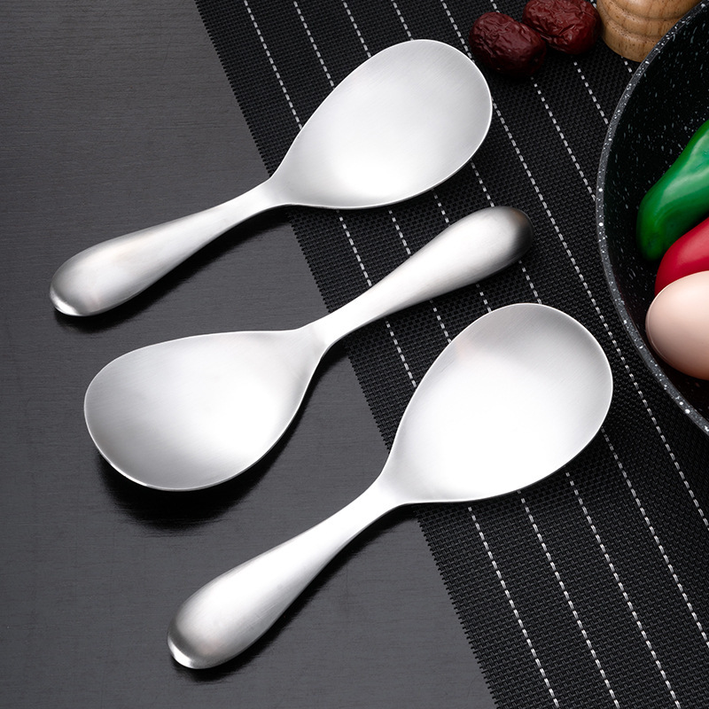 304 ステンレス鋼のしゃもじ、サラダ用しゃもじ、光沢のあるノンスティックしゃもじ、家庭用キッチンしゃもじ、サービングスプーン|undefined