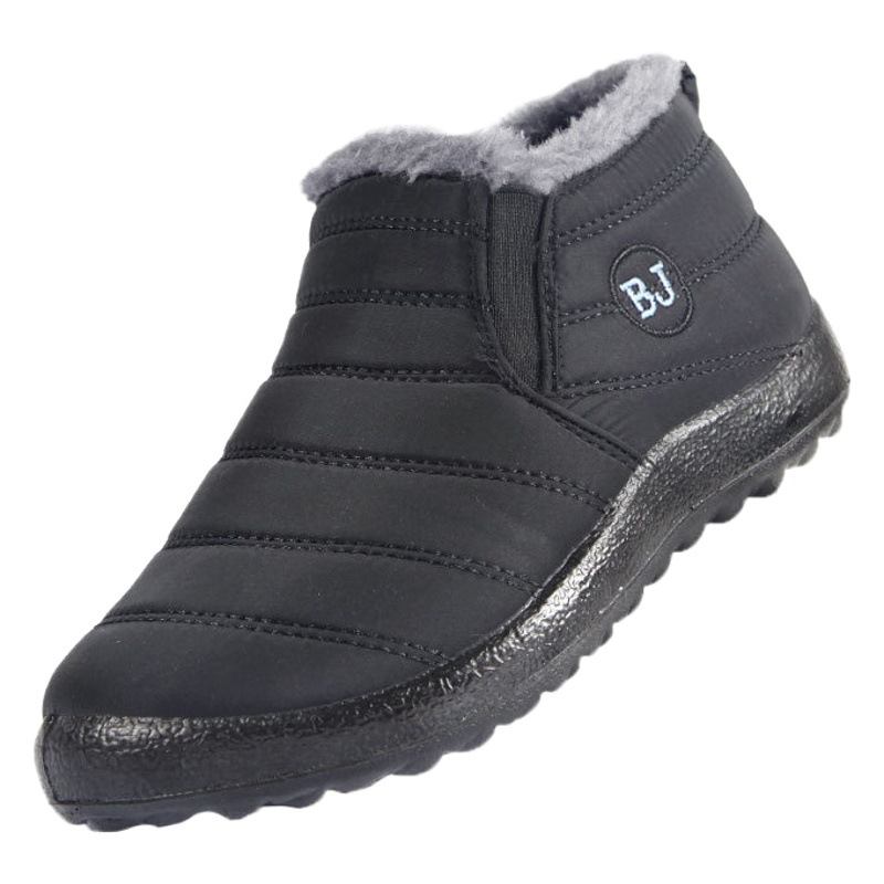Foreign Trade Large Size Cotton Boots Winter Velvet Warm Snow Boots Cross-Border Waterproof Upper Low-Top Slip-On Short Boots for Men and Women