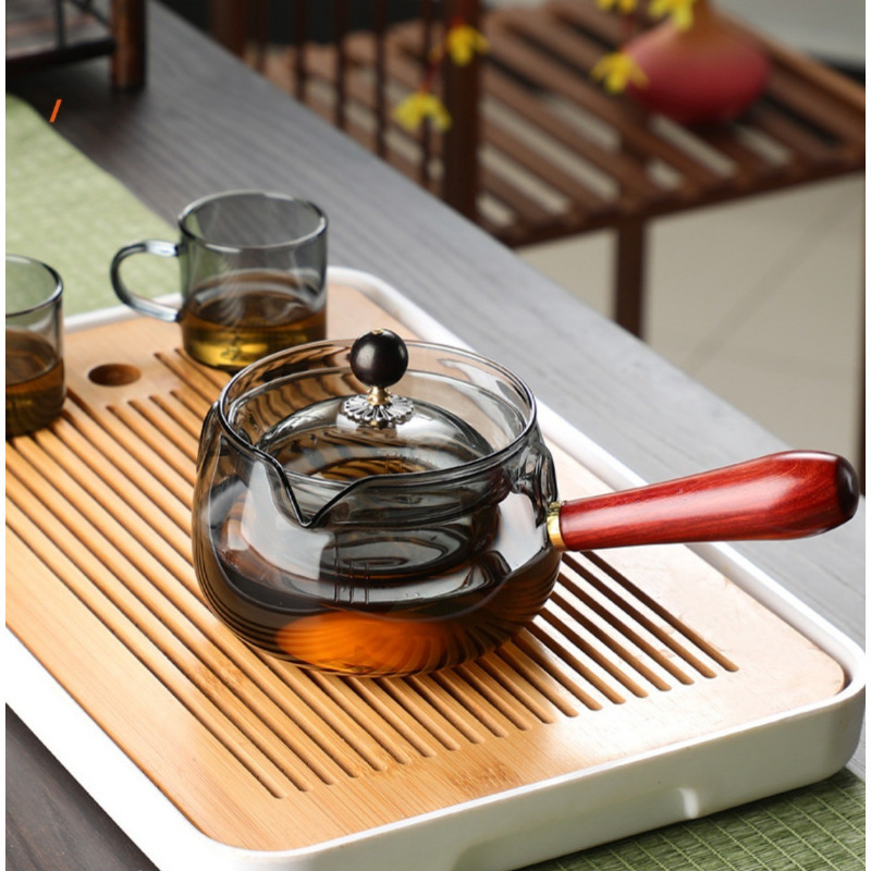 360 Rotating Xiaoyao Pot Borosilicate Glass Teapot Household Electric Pottery Pot Tea Boiling Teapot Glass Tea Set suit