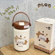 潮贝缇缇猫咖系列保温杯可爱学生专用创意便携杯子304不锈钢水杯