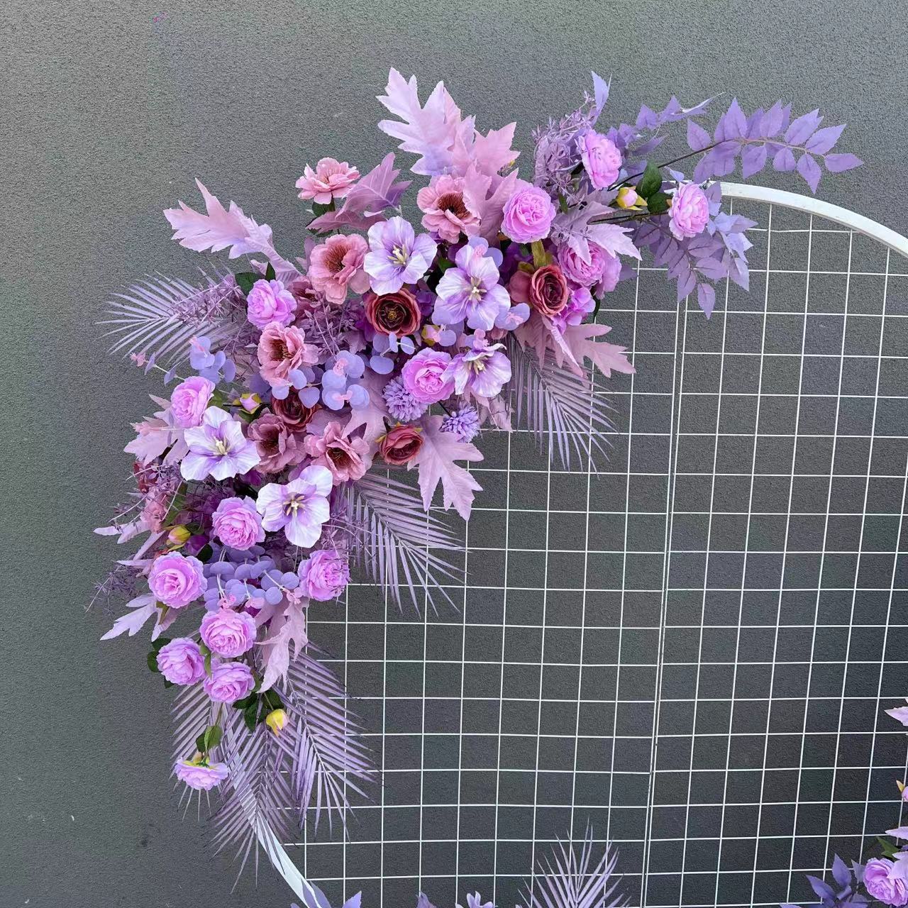 El comercio exterior de la boda flor artificial piso de la boda flor de seda apoyos de la flor de eucalipto flor artificial fila accesorios de la boda floral