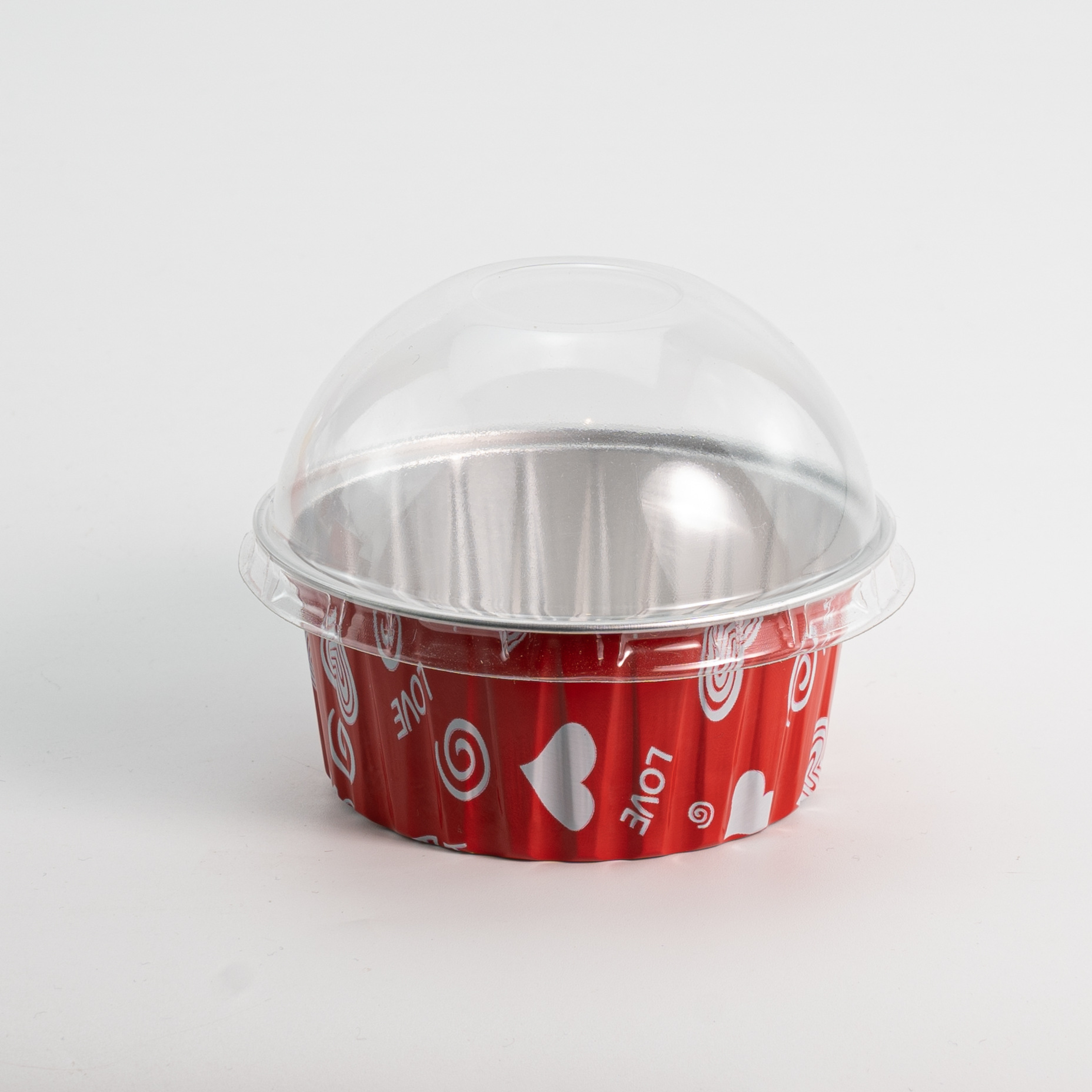 Cubierta alta redonda de amor rojo