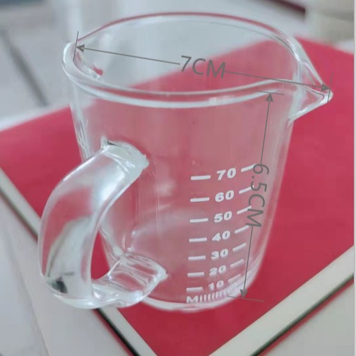 Jarra de Leche de Vidrio de Borosilicato Alto Resistente a Altas Temperaturas con Doble Boquilla para Uso Doméstico con Escala, Taza Medidora para Extracción de Café, Taza Medidora en Onzas.