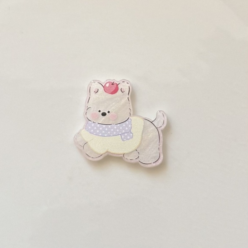 漫画カラフルな二層ウエストハイランド子犬アクリルアクセサリー diy 携帯電話ケースアクセサリーホールシューズ冷蔵庫マグネット|undefined