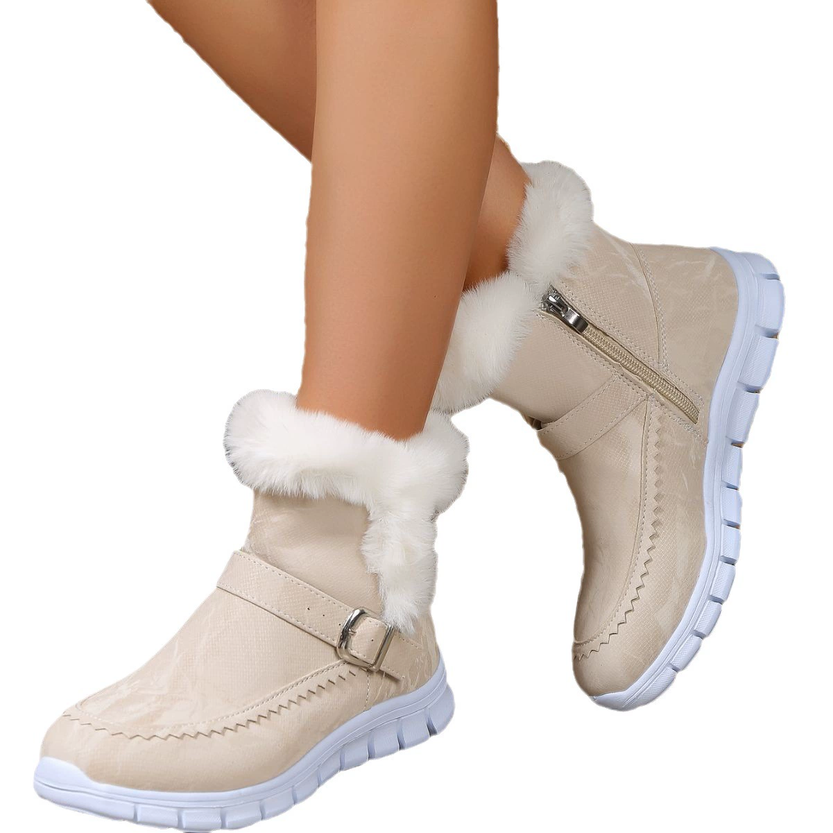 Ботинки‑челси (Martens) с меховой подкладкой, тёплые низкие, корейский стиль, 36–44