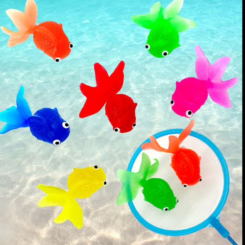 Direct sale simulation goldfish factory new soft rubber TPR fishing cross-border floating fish-catching fishing toy wholesale