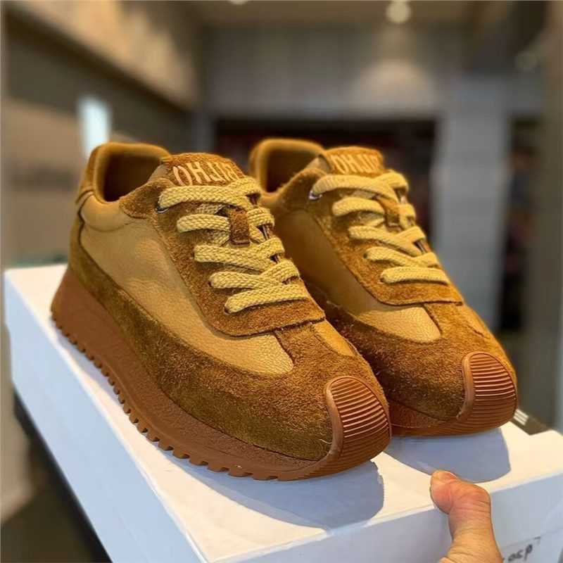 Men's Shoes, New Autumn Style, Trendy Thick-Soled Leather Surface, Breathable, Versatile, Same Style as Internet Celebrities, Sports and Leisure Shoes Blh