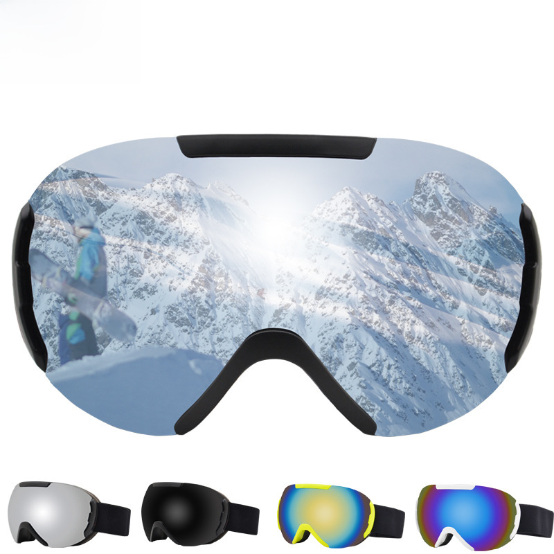 Ski goggles Large spherical double layer anti-fog outdoor goggles snowproof goggles for men and women mountaineering goggles_voghion.com