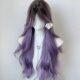 Wholesale wig long hair purple cos Qi Yu with hair color whole big wave long curly hair simulation scalp hair set
